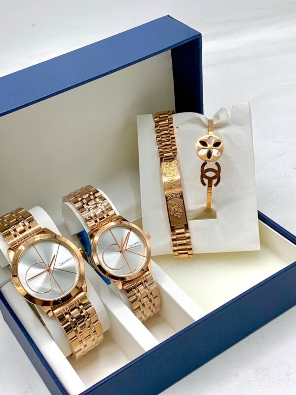 image of Calvin Klein (CK) Couple Wristwatch Set And Double Bracelet