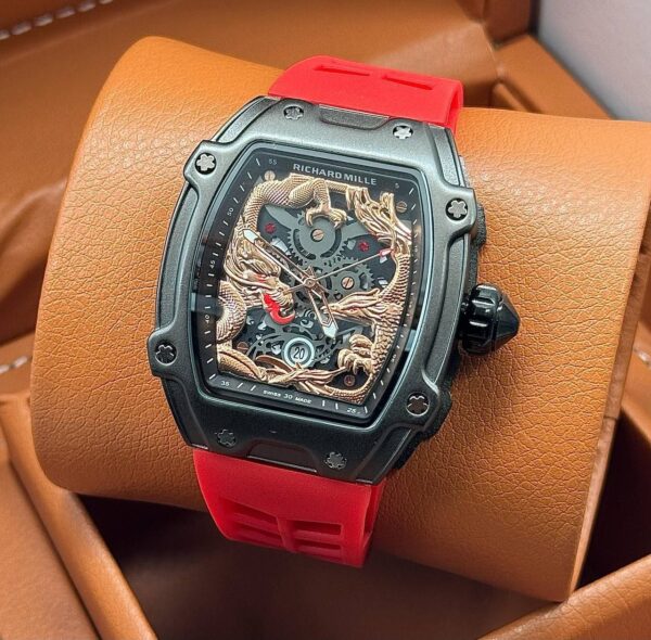 Richard Mille Top-Fashion Rubber Strap Men’s Wristwatch